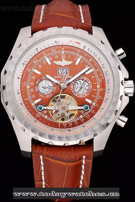 breitling for bentley mulliner tourbillon mens brown leather strap watch|Breitling mulliner watch.